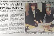 Článek v deníku Moravskoslezský den ze 7. 4. 1997 o prezentaci nultého čísla měsíčníku Ostravská radnice.