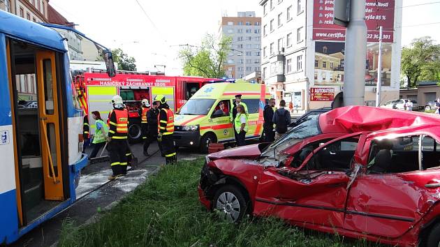 Dopravní nehoda v centru Ostravy.