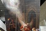 V Gongu skončila prezentace monumentálního obrazu Zavraždění svatého Václava malíře Antona Pettera. Obří skvost čeká druhá etapa restaurování. 