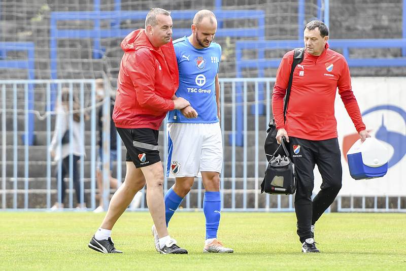 Fotbalová příprava Baník Ostrava (v modrém) - MŠK Žilina 1:3. Hráno v Havířově 9. července 2022.