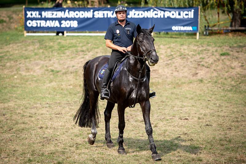 XXI. mezinárodní setkání jízdních policií v Komenském sadě, 1. září 2018 v Ostravě.