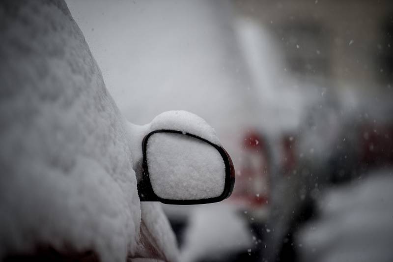 Sněžení v Ostravě, úterý 8. ledna 2019. Ilustrační foto.