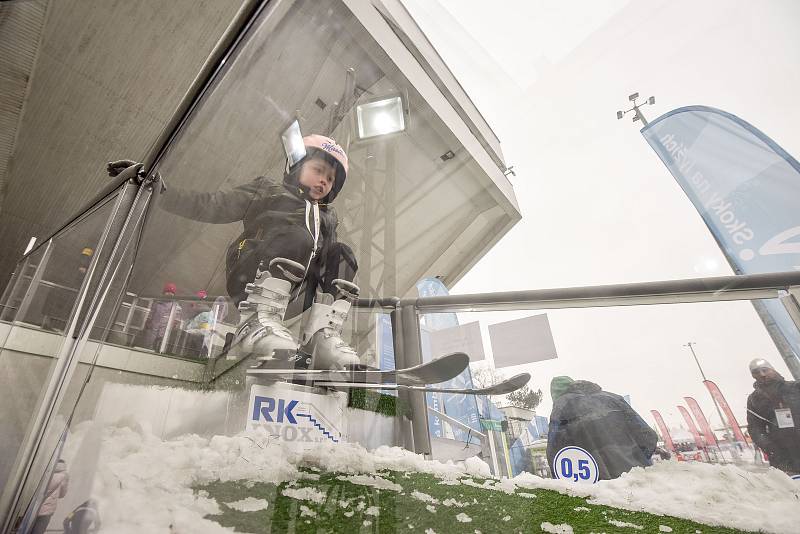 Olympijský festival v Ostravě, 12. února 2018. Disciplína skoky na lyžích.