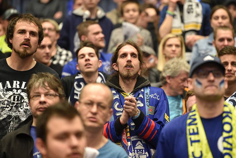 Superfinále play off florbalové superligy mužů: Technology florbal Mladá Boleslav - 1. SC TEMPISH Vítkovice, 14. dubna 2019 v Ostravě. Na snímku fanoušci.