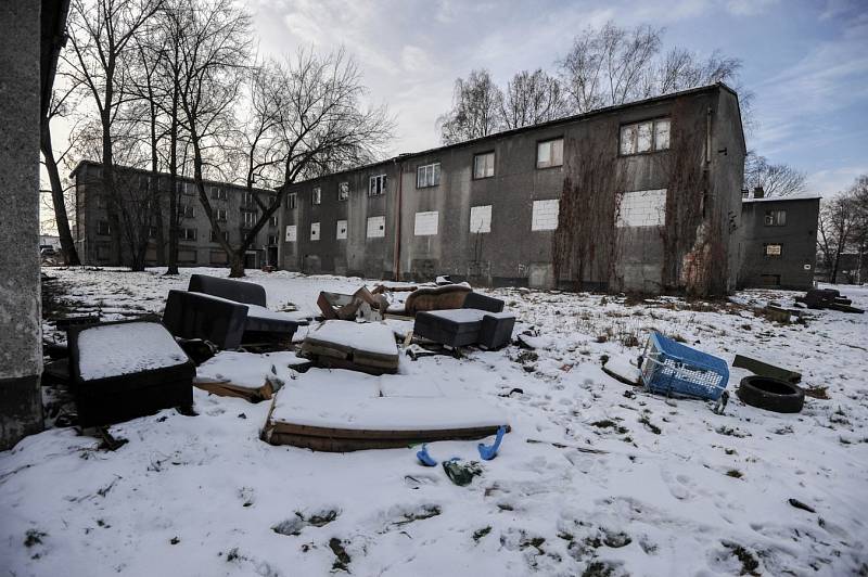 Lokalita v Cihelní ulici v Ostravě. Lidé ze střediska Don Bosco sem přijíždějí pravidelně třikrát týdně.