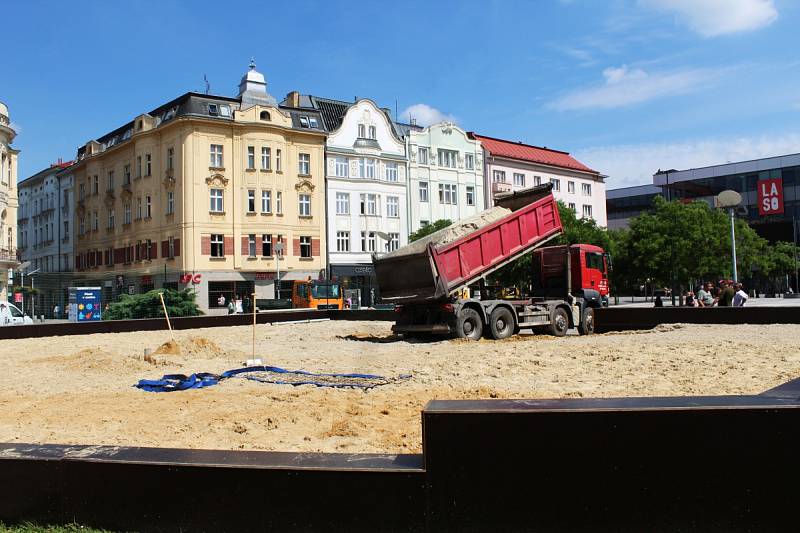 Masarykovo náměstí v Ostravě, červen 2017