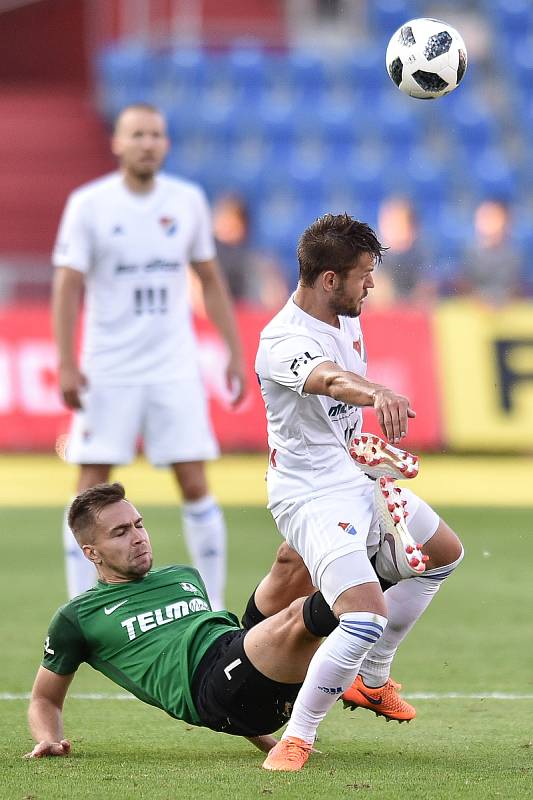 Utkání 1. kola první fotbalové ligy: Baník Ostrava - FK Jablonec, 23. července 2018 v Ostravě. Diviš Jaroslav a Jánoš Adam.