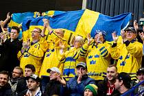 Mistrovství světa hokejistů do 20 let, semifinále: Švédsko - Rusko, 4. ledna 2020 v Ostravě. Na snímku fanoušci.