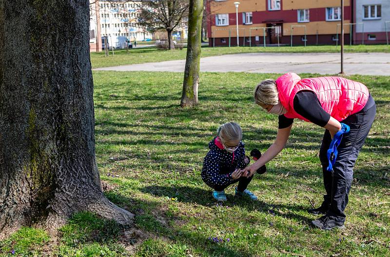 Ostrava-Jih, část Výškovice, Zábřeh, březen 2020, po vyhlášení nouzového stavu v Česku z důvodu koronavirové nákazy (COVID-19).