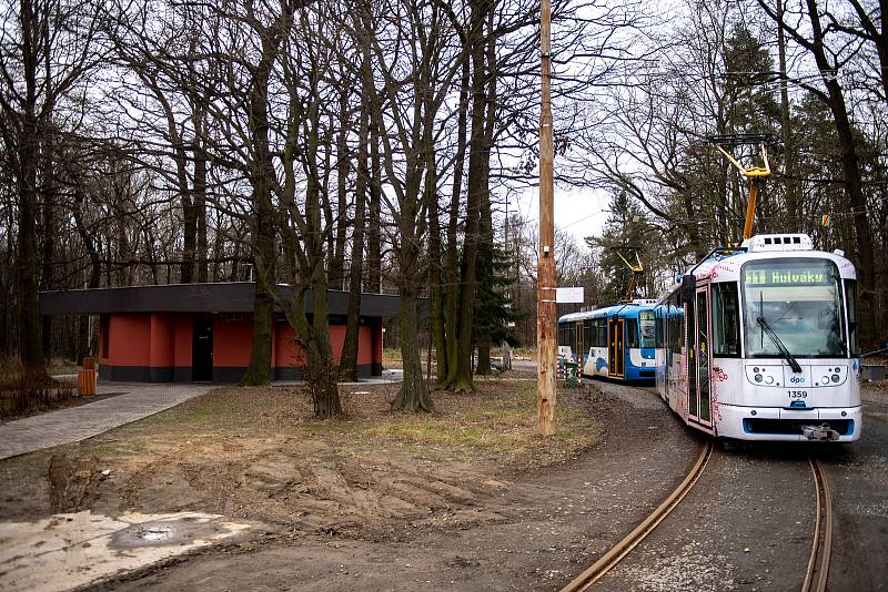 V Bělském lese opět funguje bistro i veřejné toalety. 23. ledna 2021 v Ostravě.