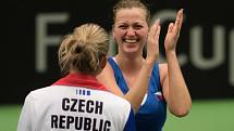 Petra Kvitová v Ostravě, duben 2015, FedCup - semifinále Česko vs. Francie.