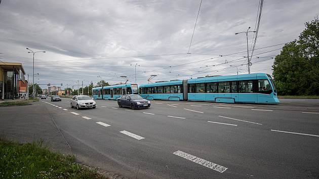 Křižovatka ulic Opavská a Martinovská, 24. května 2022 v Ostrava.