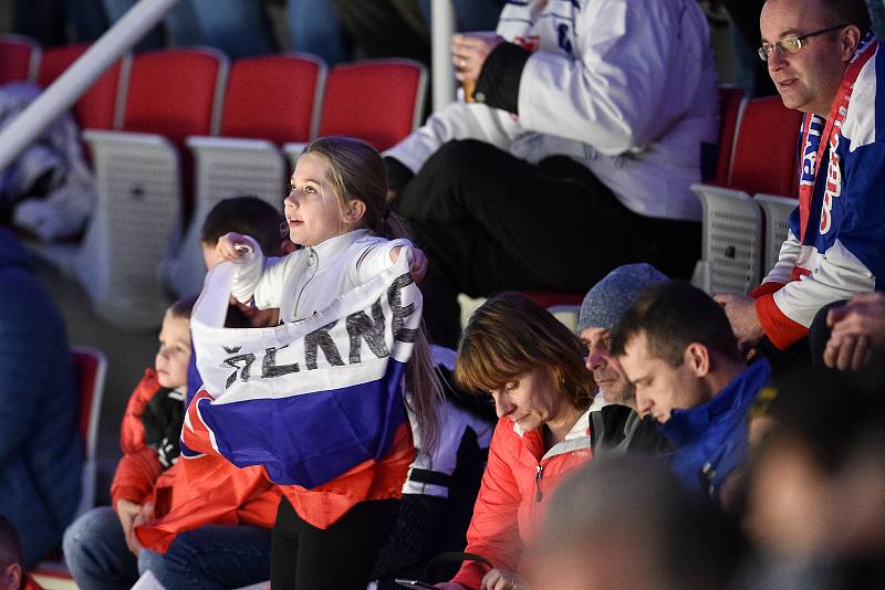 Mistrovství světa hokejistů do 20 let, skupina A: Slovensko - Kazachstán, 27. prosince 2019 v Třinci. Na snímku fanoušci.