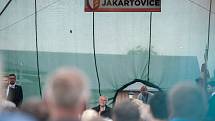 Prezident Miloš Zeman na návštěvě obce Jakartovice, 15. května 2018.