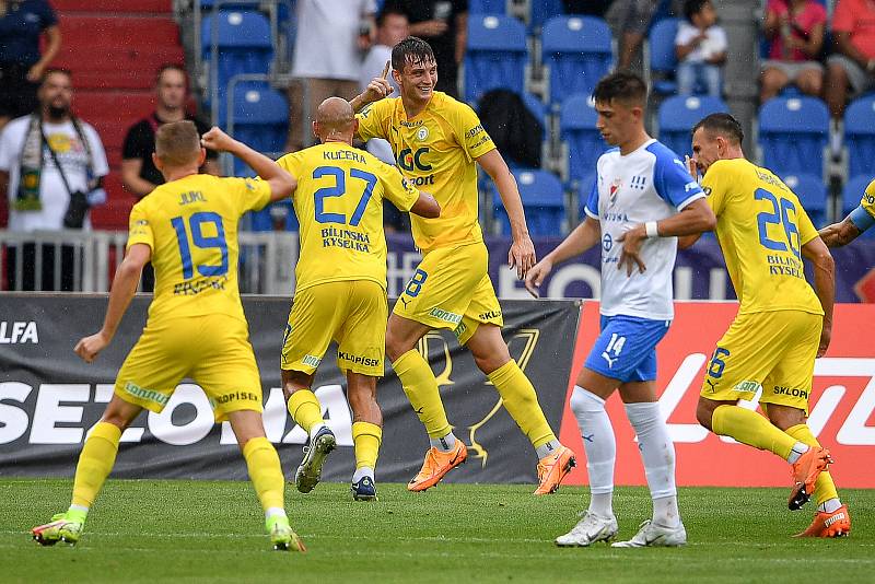 Utkání 4. kol první fotbalové ligy: Baník Ostrava - FK Teplice, 20. srpna 2022, Ostrava. (střed) Jan Knapík z Teplic.