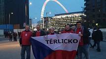Fanoušci z Těrlicka ve Wembley 22. 3. 2019.