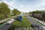 Vizualizace nové tramvajové trati v Porubě.