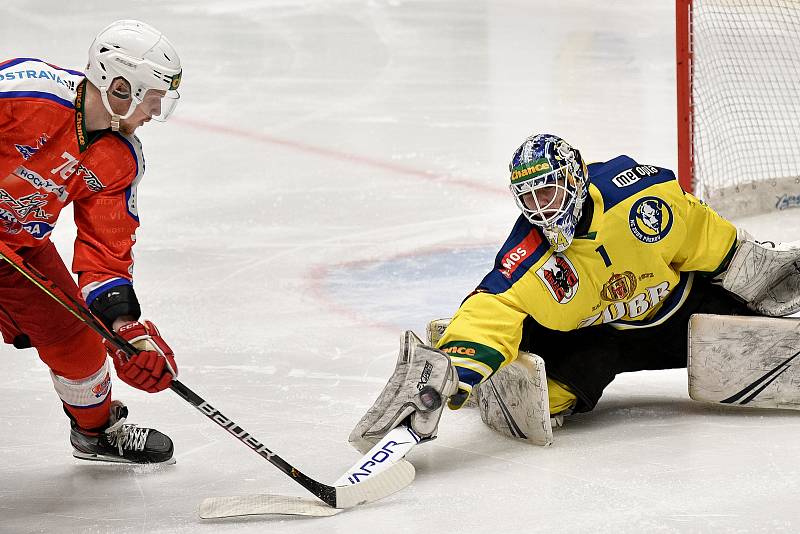 Utkání play off, čtvrtfinále, hokejové Chance ligy - 3. zápas: HC RT Torax Poruba - HC Zubr Přerov, 23. března 2021 v Ostravě.