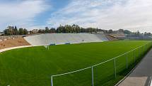 Stadion Bazaly těsně před dokončením, 7. října 2019 v Ostravě.