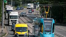 Testovací jízda tramvaje Stadler nOVA 30. května 2018 v Ostravě.