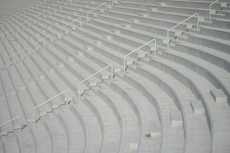 Stadion Bazaly těsně před dokončením, 7. října 2019 v Ostravě.