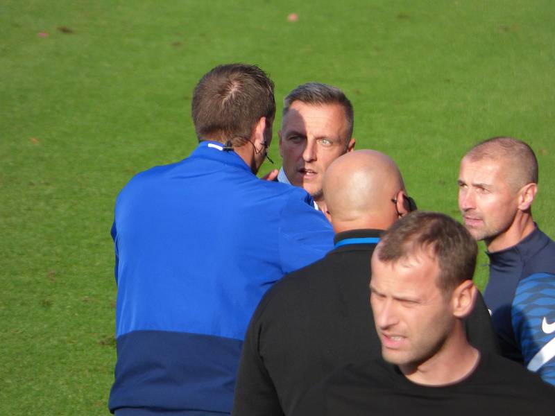 Fotbalisté Baníku Ostrava v neděli hráli v Liberci. Trenér Slovanu Luboš Kozel.