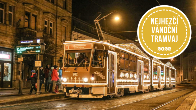 Nejhezčí Vánoční tramvaj 2022 má podle ankety MHD86 město Miskolc.