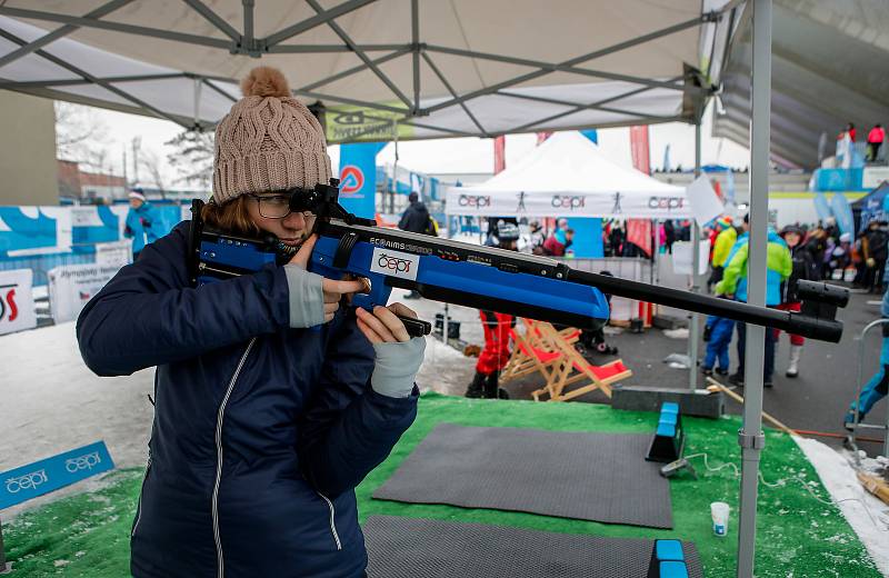 Olympijský festival u Ostravar Arény, neděle 18. února 2018 v Ostravě, biatlonová střelnice