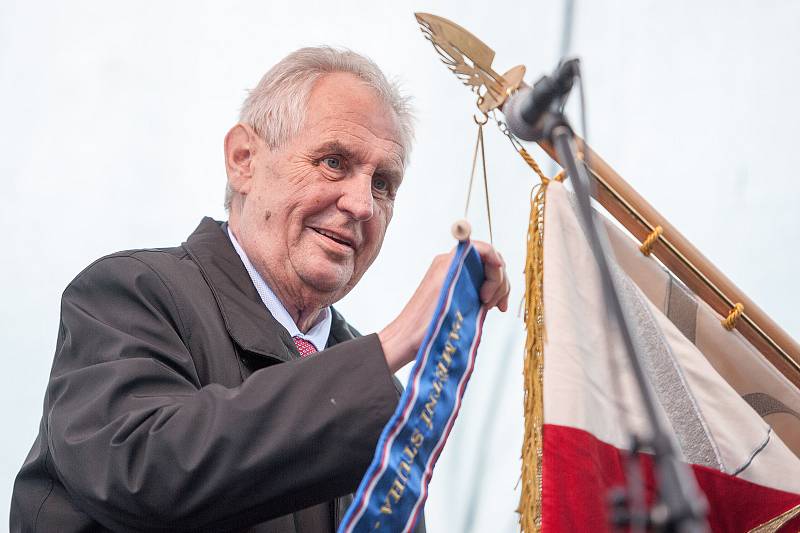 Prezident Miloš Zeman na návštěvě obce Jakartovice, 15. května 2018.