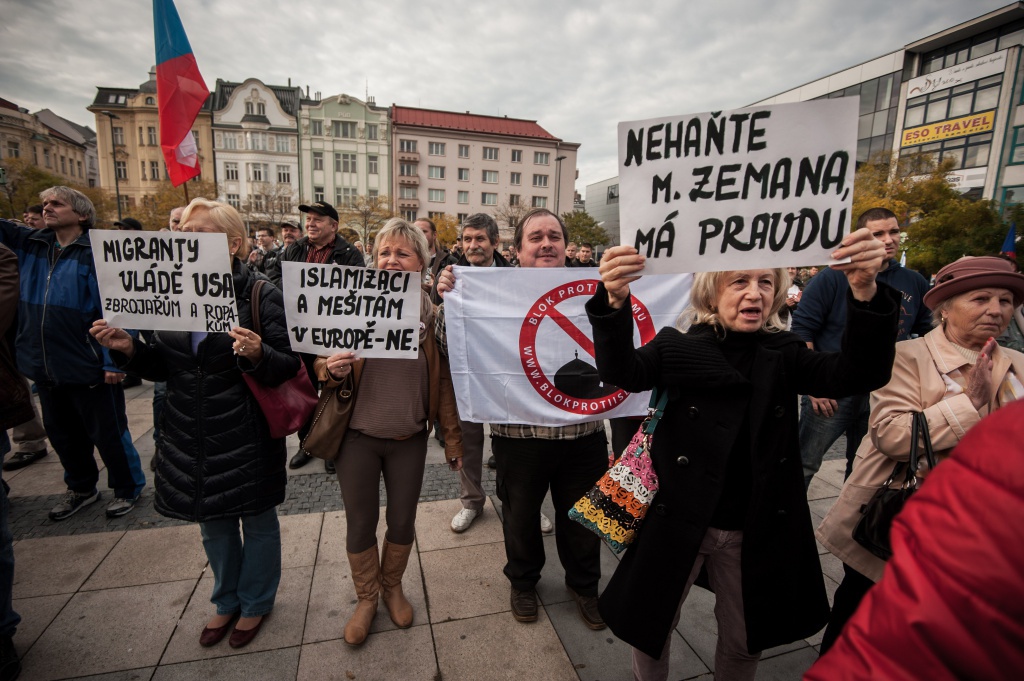 OBRAZEM: V centru Ostravy lidé demonstrovali proti migrantům -  Moravskoslezský deník