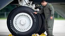 Přílet amerického bombardéru B-52 Stratofortress, 17. září 2019 v Mošnově.