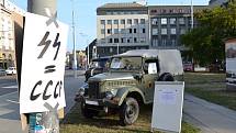 Ulice Ostravy zaplavily nápisy v ulicích. Město si připomíná 50 let od okupace