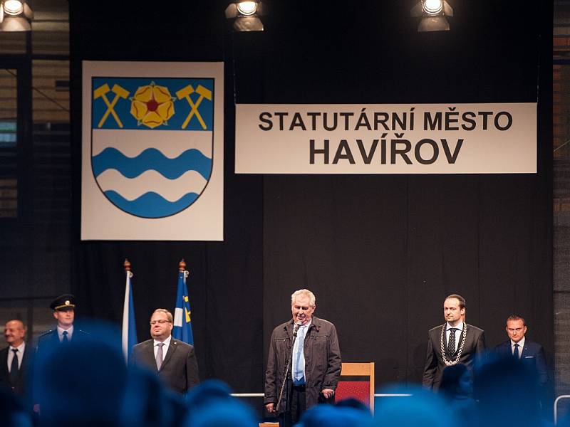Prezident Miloš Zeman v Havířově, listopad 2014.