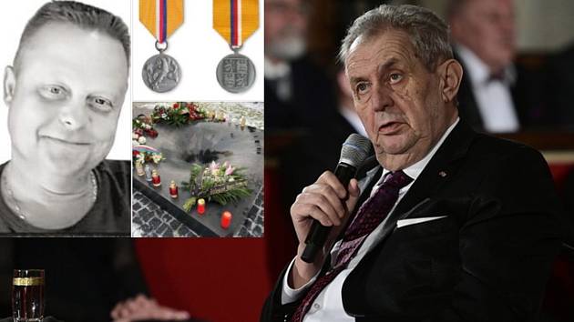 Prezident Miloš Zeman na předávání nejvyšších státních vyznamenání. Ocenění dostal také in memorian Petr Lang, oběť střelby ve FN Ostrava.