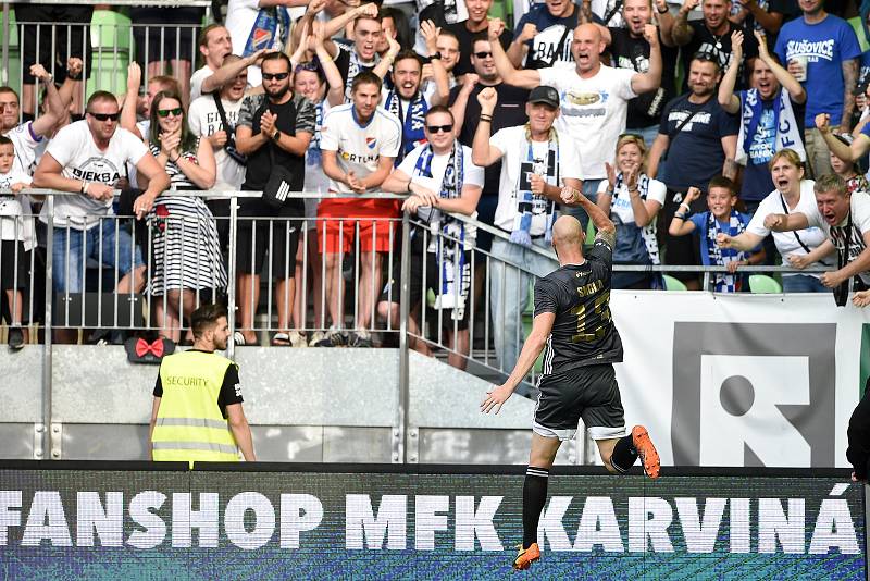 Utkání 2. kola první fotbalové ligy: MFK Karviná - Baník Ostrava, 22. července 2019 v Karviné. Na snímku Tomáš Smola.