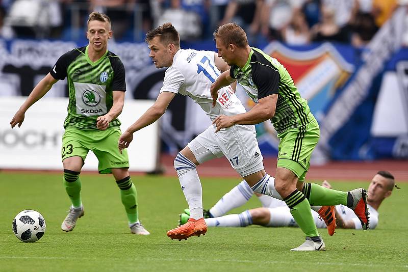 Nadstavba první fotbalové ligy, kvalifikační utkání o Evropskou ligu: FC Baník Ostrava - FK Mladá Boleslav, 1. června 2019 v Ostravě. Na snímku (střed) Milan Jirásek.