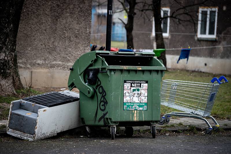 Městská část Mariánské Hory a Hulváky, 6. února 2020 v Ostravě. Na snímku lokalita Červený kříž.