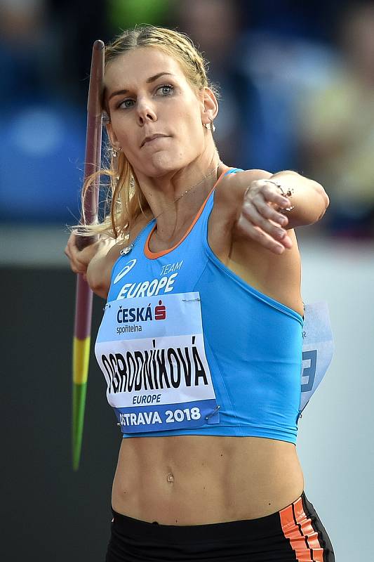 Kontinentální pohár v atletice, oštěp ženy, 9. září 2018 v Ostravě. Nikola Ogrodníková.