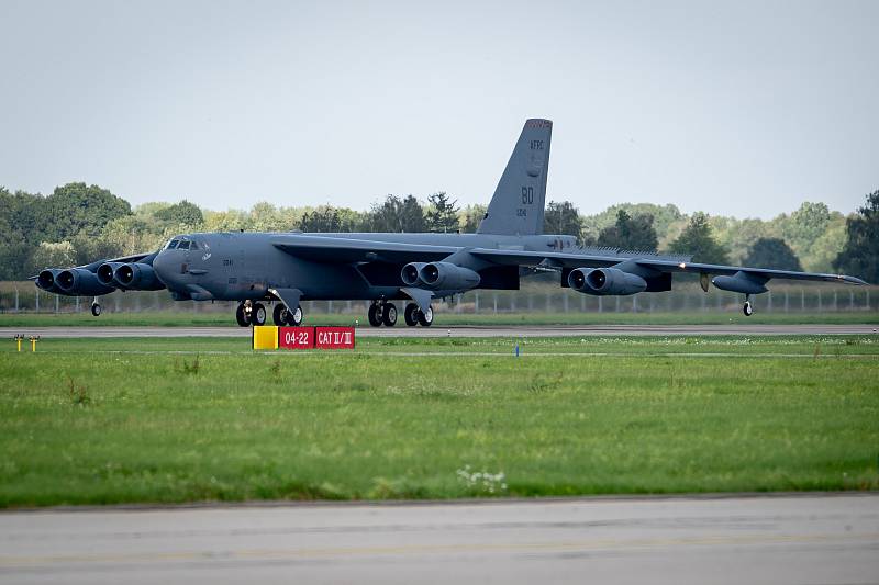 Přílet amerického bombardéru B-52 Stratofortress, 17. září 2019 v Mošnově.