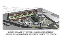 Vizualizace unikátního projektu. Moravskoslezské vědecké knihovny v bývalé koksovně v Dolní oblasti Vítkovic.