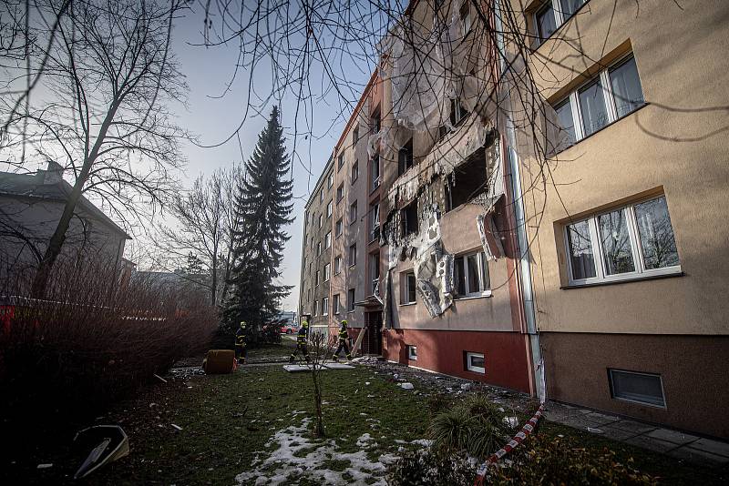 Exploze bytu v domě v Ostravě-Hrabůvce.