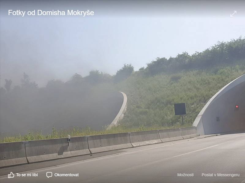 Požár automobilu uzavřel tunel na D1 u Klimkovic