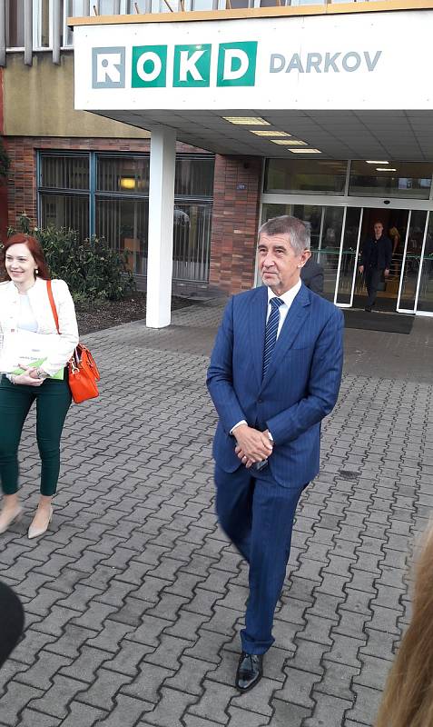 Andrej Babiš po jednání na OKD, 24. dubna 2018