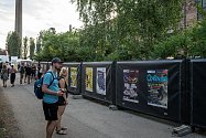 Hudební festival Colours of Ostrava v Dolní oblasti Vítkovice, 22. července 2023, Ostrava. Grafika minulých ročníků Colours.