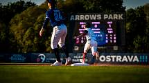 Série závěrečného 7. kola základní části extraligy baseballistů Arrows Ostrava - Sokol Hluboká 3:1, 12:2 a 3:7. Foto: Arrows Ostrava/Ladislav Svěnčík