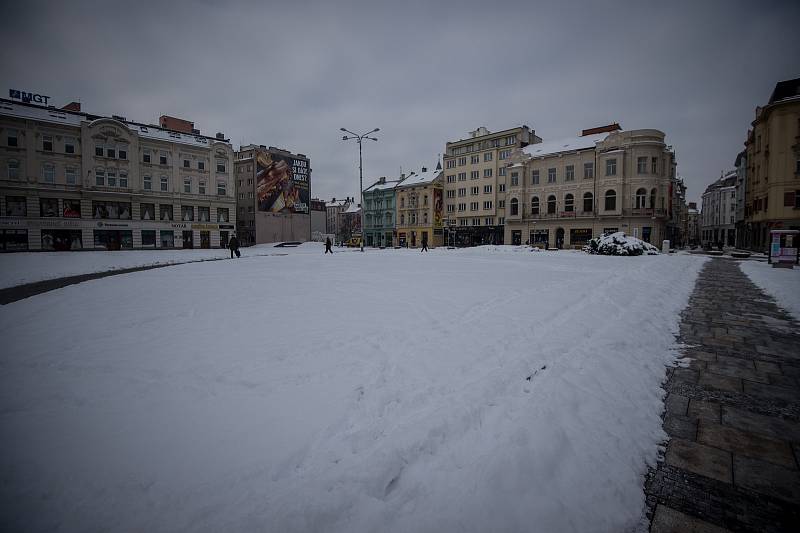 Mrazivé počasí v Ostravě, 18. ledna 2021. V následujících dnes se má razantně oteplit.