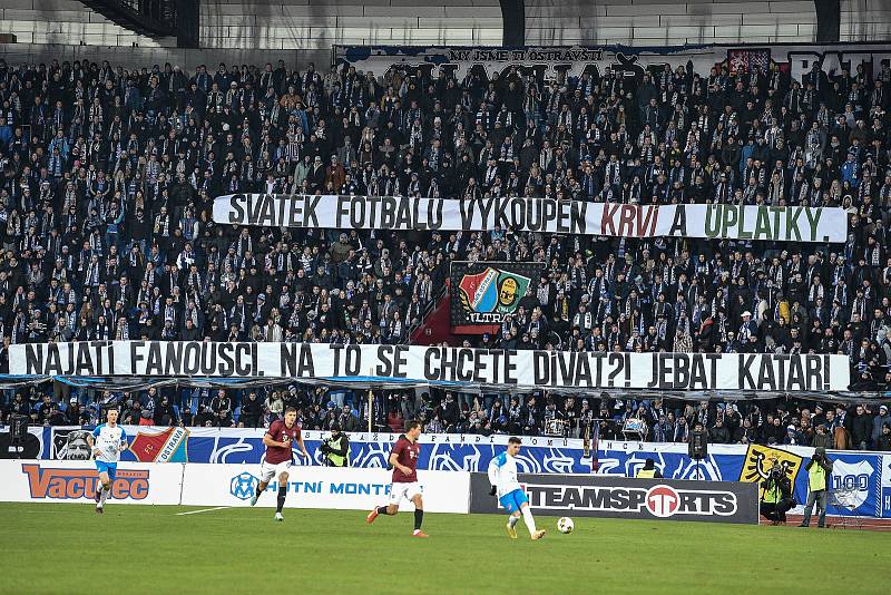 Osmifinále českého fotbalového poháru MOL Cupu: FC Baník Ostrava - AC Sparta Praha, 20. listopadu 2022, Ostrava. Kotel Baníku