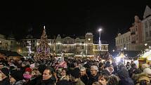 Rozsvícení vánočního stromu na Masarykově náměstí v centru Ostravy, 2. prosince 2018.