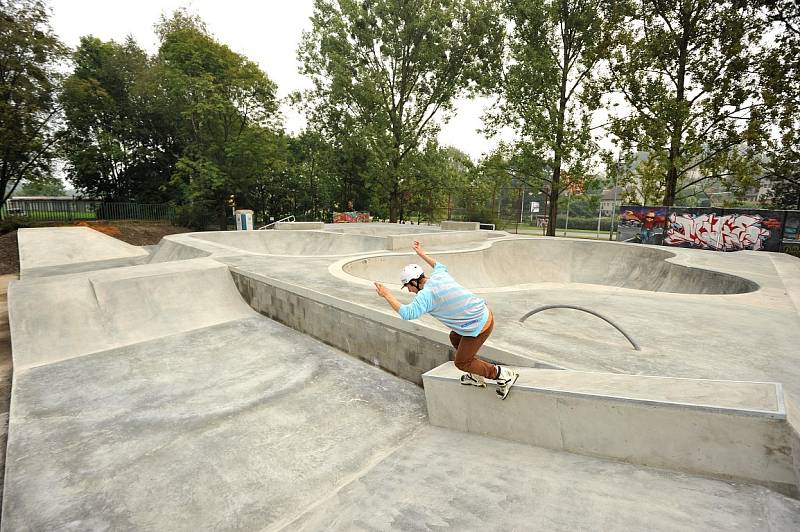 Nový bikepark v areálu skateparku ve Lvovské ulici v Ostravě-Porubě.