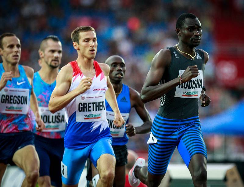 56. ročník atletického mítinku Zlatá tretra, který se konal 28. června 2017 v Ostravě. Na snímku závod mužů na 1000m.